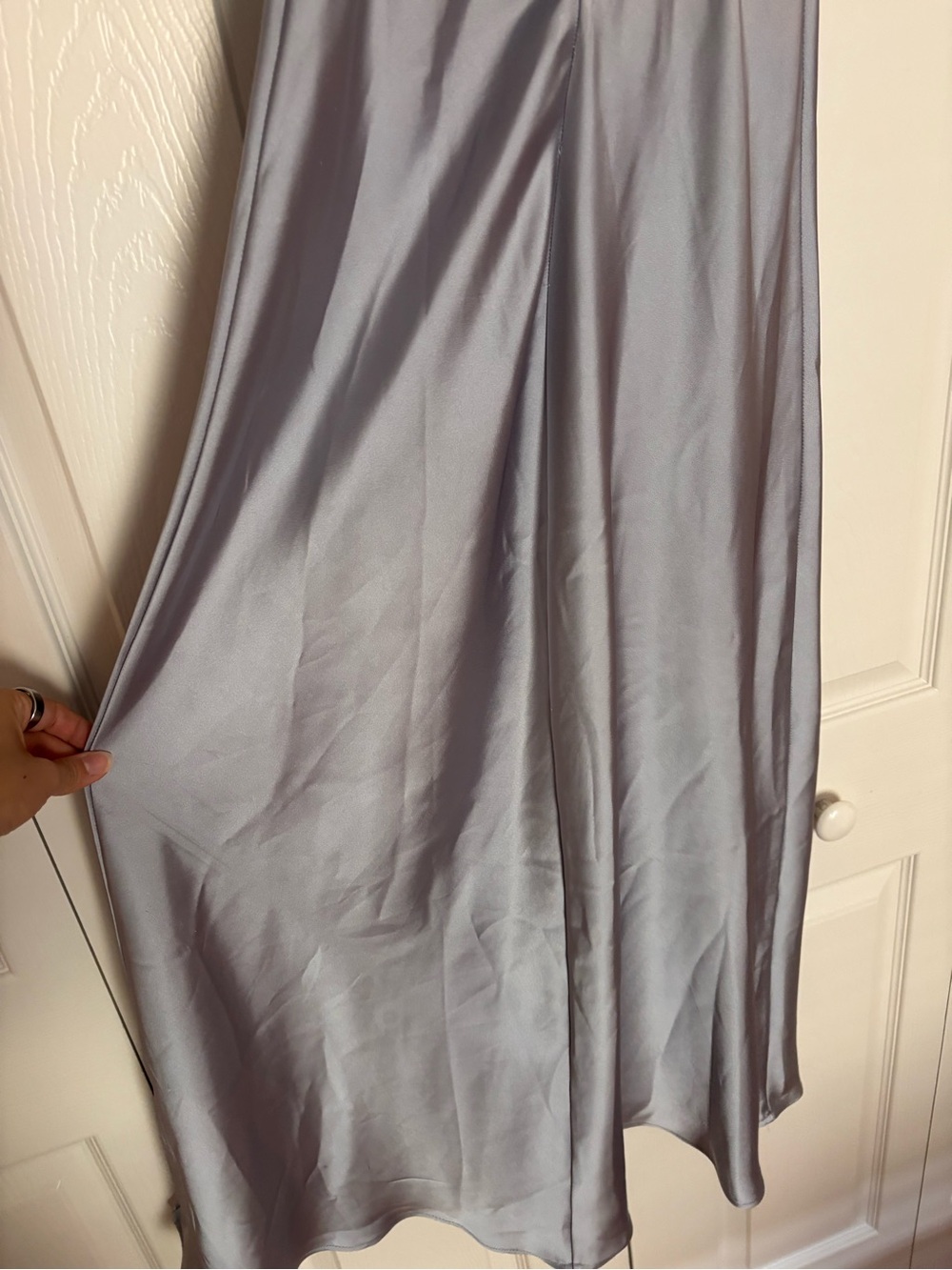 Zara Women’s Satin Cut Out Silver Dress - Picture 6 of 9